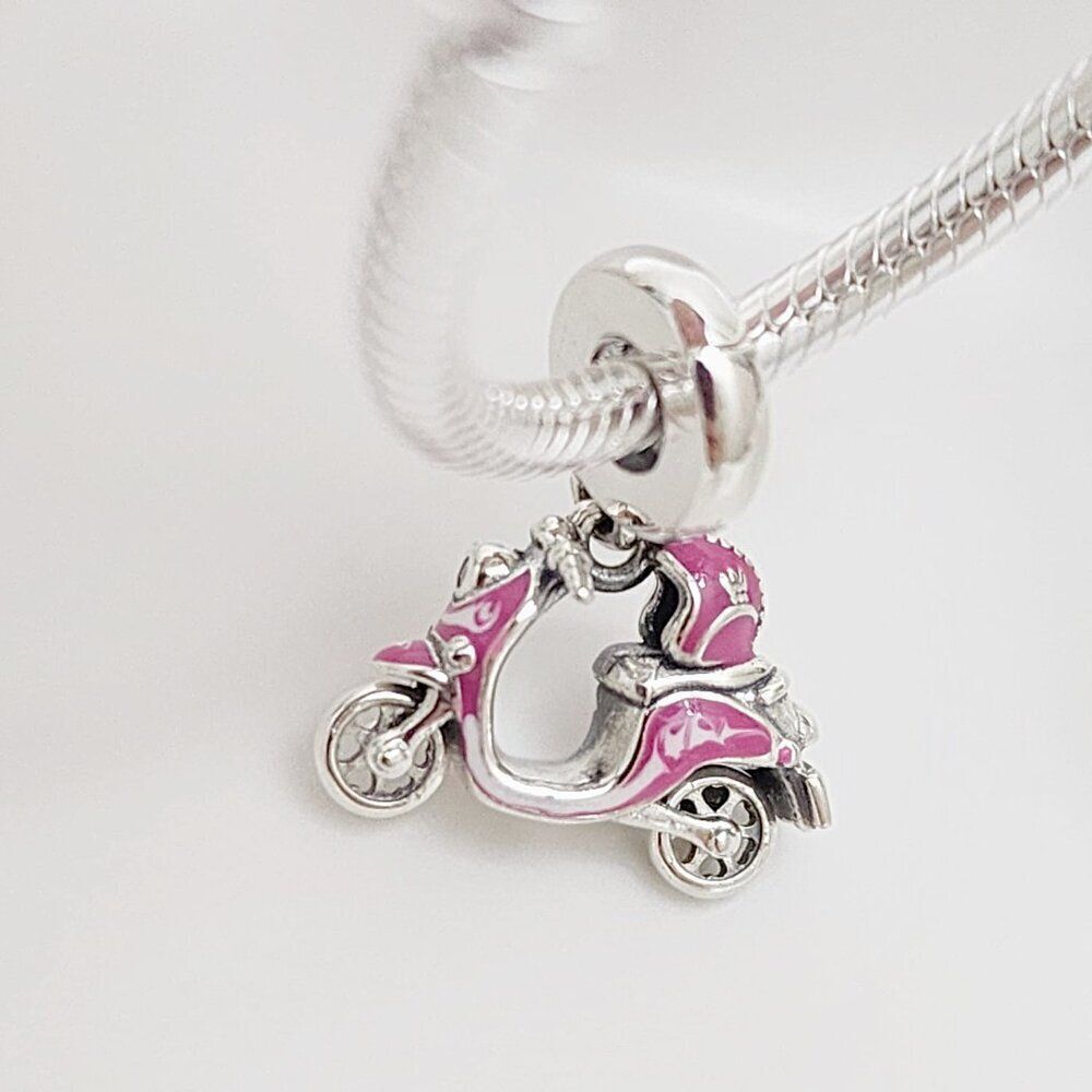Pandora Pink Scooter Dangle Charm with pouch